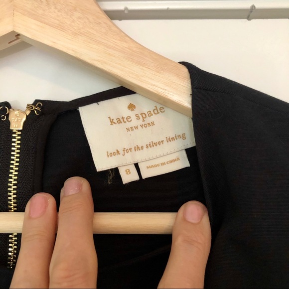 Kate Spade Black Peplum Sheath Dress Havana - Picture 8 of 8